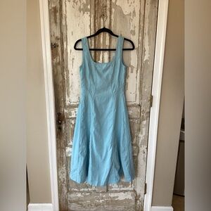 House of Harlow 1960 Linen Blend Audrey Sky Blue Sleeveless Midi Dress - S